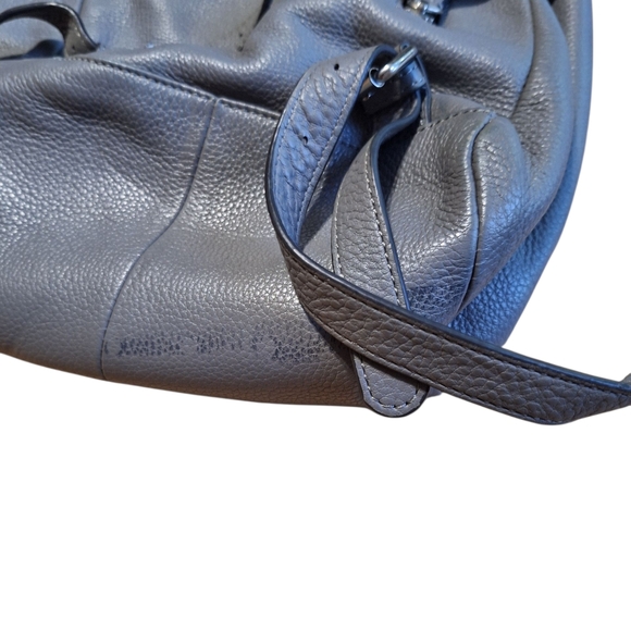 Karl Lagerfeld Gray Leather Backpack Purse. - Picture 4 of 10